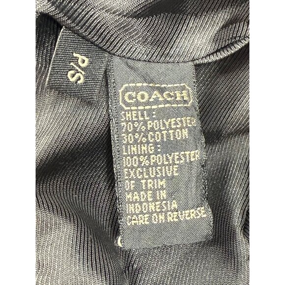 Vintage Coach Black CC Logo Jacquard Designer Bucket Hat W/Faux Leather Trim Y2K - Picture 8 of 10